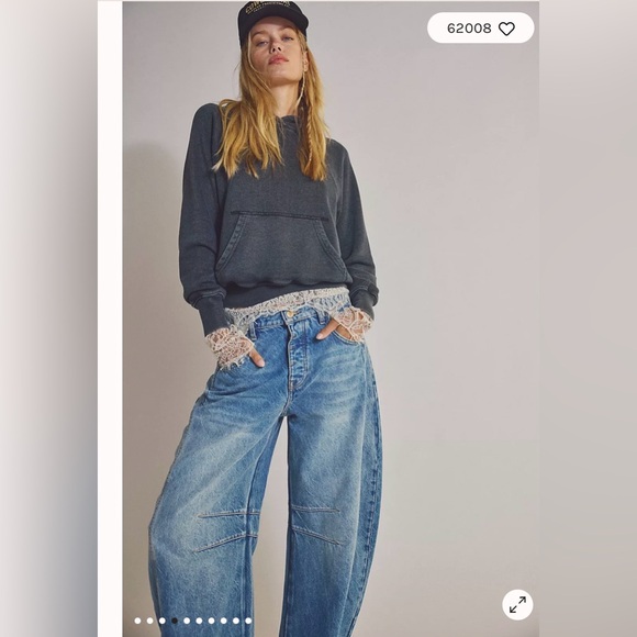 NWT We The Free Good Luck Mid-Rise Barrel Jeans Color: Ultra Light Beam size 25 - Picture 1 of 12